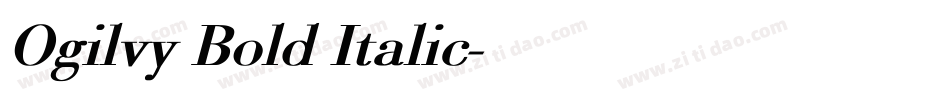 Ogilvy Bold Italic字体转换